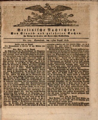 Berlinische Nachrichten von Staats- und gelehrten Sachen Samstag 29. August 1818