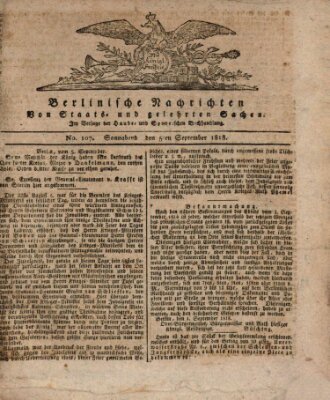 Berlinische Nachrichten von Staats- und gelehrten Sachen Samstag 5. September 1818