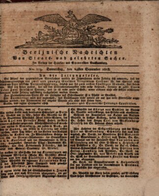 Berlinische Nachrichten von Staats- und gelehrten Sachen Donnerstag 24. September 1818