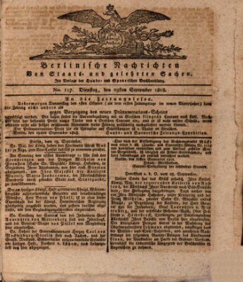 Berlinische Nachrichten von Staats- und gelehrten Sachen Dienstag 29. September 1818