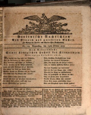 Berlinische Nachrichten von Staats- und gelehrten Sachen Donnerstag 15. Oktober 1818