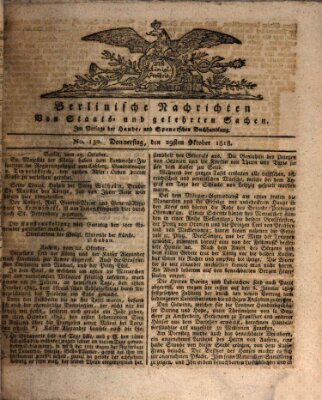 Berlinische Nachrichten von Staats- und gelehrten Sachen Donnerstag 29. Oktober 1818