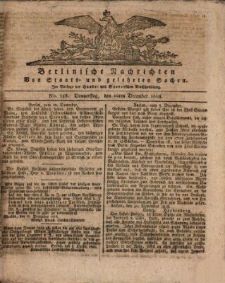 Berlinische Nachrichten von Staats- und gelehrten Sachen Donnerstag 10. Dezember 1818