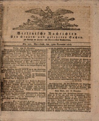 Berlinische Nachrichten von Staats- und gelehrten Sachen Samstag 19. Dezember 1818