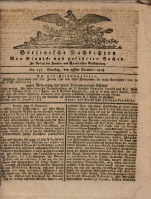 Berlinische Nachrichten von Staats- und gelehrten Sachen Dienstag 29. Dezember 1818