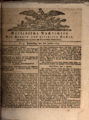 Berlinische Nachrichten von Staats- und gelehrten Sachen Donnerstag 7. Januar 1819