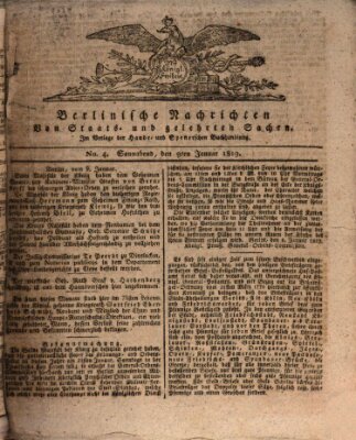 Berlinische Nachrichten von Staats- und gelehrten Sachen Samstag 9. Januar 1819