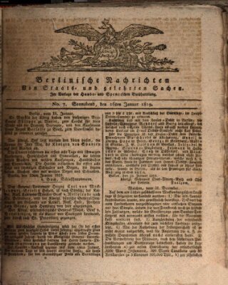 Berlinische Nachrichten von Staats- und gelehrten Sachen Samstag 16. Januar 1819