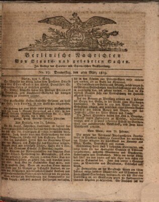 Berlinische Nachrichten von Staats- und gelehrten Sachen Donnerstag 4. März 1819