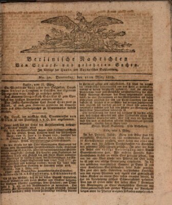 Berlinische Nachrichten von Staats- und gelehrten Sachen Donnerstag 11. März 1819