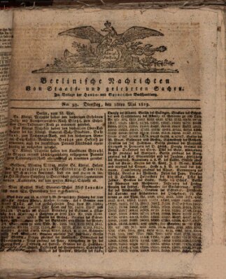 Berlinische Nachrichten von Staats- und gelehrten Sachen Dienstag 18. Mai 1819