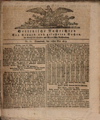 Berlinische Nachrichten von Staats- und gelehrten Sachen Samstag 22. Mai 1819