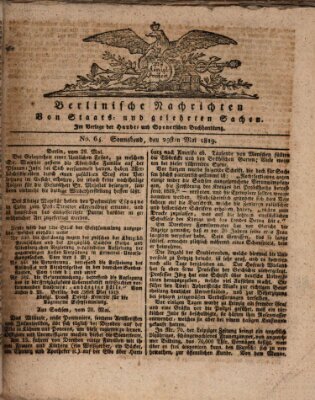 Berlinische Nachrichten von Staats- und gelehrten Sachen Samstag 29. Mai 1819