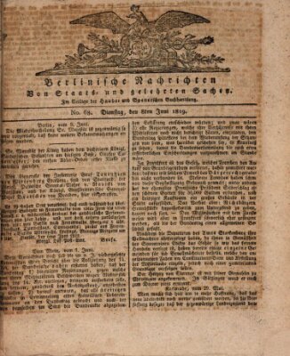 Berlinische Nachrichten von Staats- und gelehrten Sachen Dienstag 8. Juni 1819