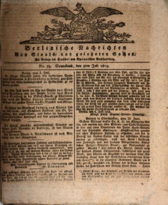 Berlinische Nachrichten von Staats- und gelehrten Sachen Samstag 3. Juli 1819