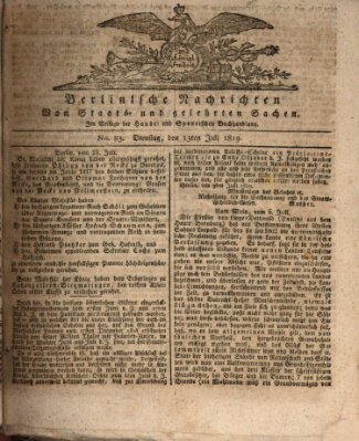 Berlinische Nachrichten von Staats- und gelehrten Sachen Dienstag 13. Juli 1819