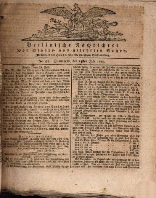 Berlinische Nachrichten von Staats- und gelehrten Sachen Samstag 24. Juli 1819