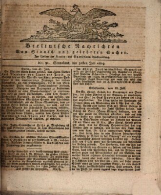 Berlinische Nachrichten von Staats- und gelehrten Sachen Samstag 31. Juli 1819