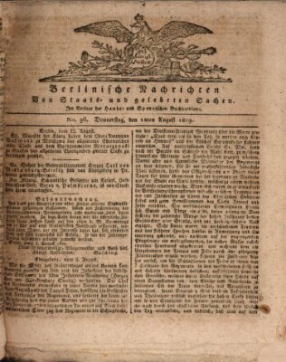 Berlinische Nachrichten von Staats- und gelehrten Sachen Donnerstag 12. August 1819