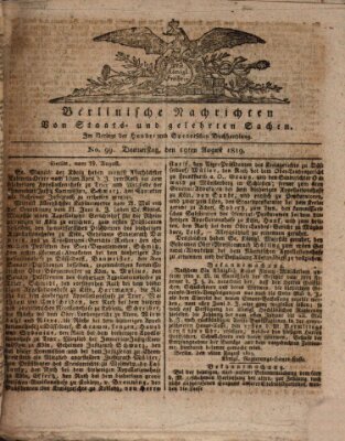 Berlinische Nachrichten von Staats- und gelehrten Sachen Donnerstag 19. August 1819