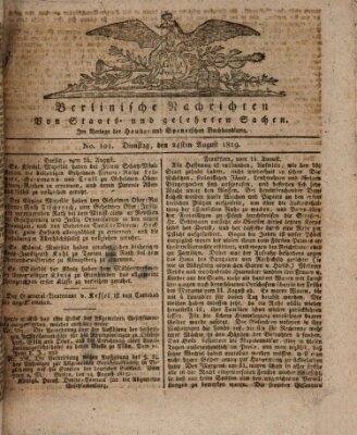 Berlinische Nachrichten von Staats- und gelehrten Sachen Dienstag 24. August 1819