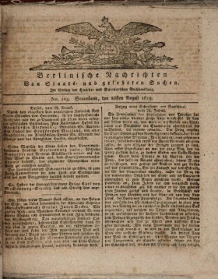 Berlinische Nachrichten von Staats- und gelehrten Sachen Samstag 28. August 1819