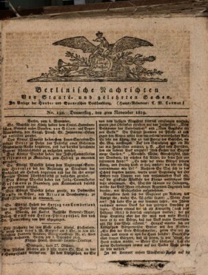 Berlinische Nachrichten von Staats- und gelehrten Sachen Donnerstag 4. November 1819