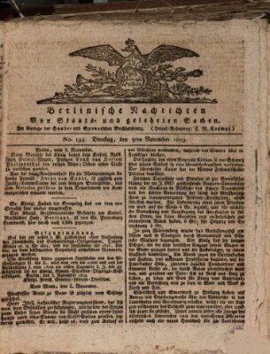 Berlinische Nachrichten von Staats- und gelehrten Sachen Dienstag 9. November 1819