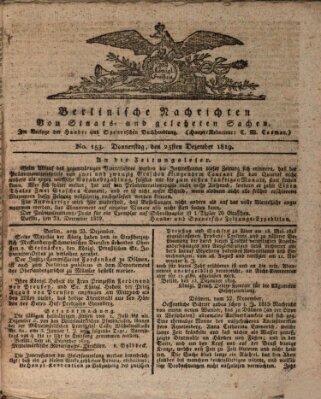 Berlinische Nachrichten von Staats- und gelehrten Sachen Donnerstag 23. Dezember 1819