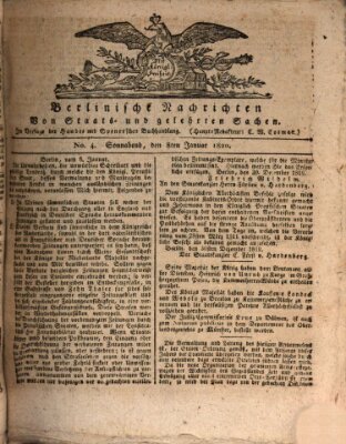 Berlinische Nachrichten von Staats- und gelehrten Sachen Samstag 8. Januar 1820