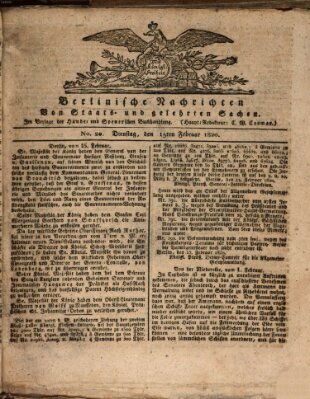 Berlinische Nachrichten von Staats- und gelehrten Sachen Dienstag 15. Februar 1820