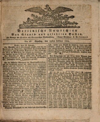 Berlinische Nachrichten von Staats- und gelehrten Sachen Dienstag 29. Februar 1820