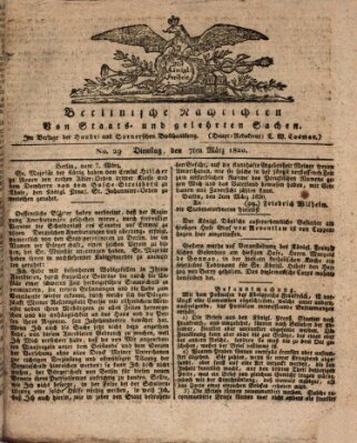 Berlinische Nachrichten von Staats- und gelehrten Sachen Dienstag 7. März 1820