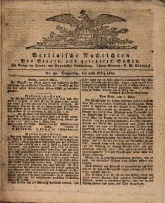 Berlinische Nachrichten von Staats- und gelehrten Sachen Donnerstag 9. März 1820