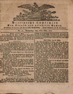 Berlinische Nachrichten von Staats- und gelehrten Sachen Donnerstag 16. März 1820