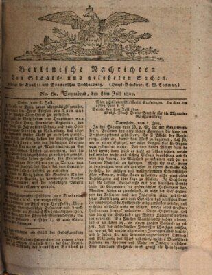 Berlinische Nachrichten von Staats- und gelehrten Sachen Samstag 8. Juli 1820