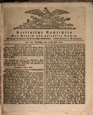 Berlinische Nachrichten von Staats- und gelehrten Sachen Dienstag 11. Juli 1820