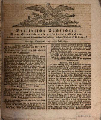 Berlinische Nachrichten von Staats- und gelehrten Sachen Samstag 15. Juli 1820