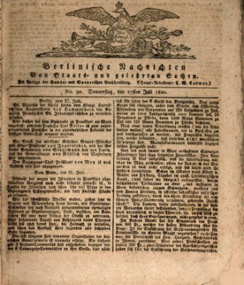 Berlinische Nachrichten von Staats- und gelehrten Sachen Donnerstag 27. Juli 1820