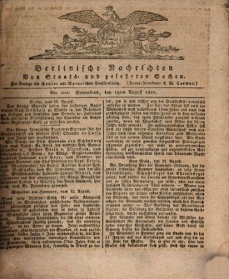 Berlinische Nachrichten von Staats- und gelehrten Sachen Samstag 19. August 1820