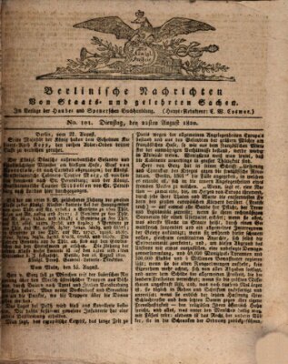 Berlinische Nachrichten von Staats- und gelehrten Sachen Dienstag 22. August 1820