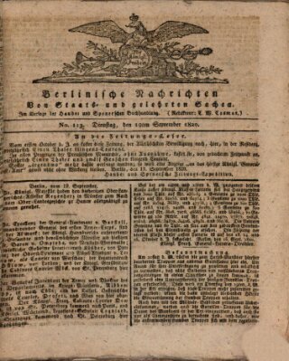 Berlinische Nachrichten von Staats- und gelehrten Sachen Dienstag 19. September 1820