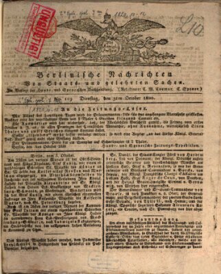 Berlinische Nachrichten von Staats- und gelehrten Sachen Dienstag 3. Oktober 1820