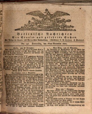 Berlinische Nachrichten von Staats- und gelehrten Sachen Donnerstag 16. November 1820