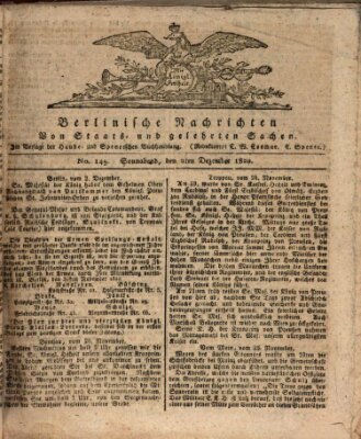 Berlinische Nachrichten von Staats- und gelehrten Sachen Samstag 2. Dezember 1820