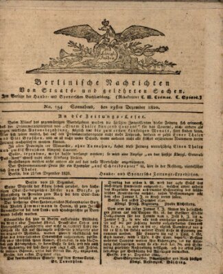 Berlinische Nachrichten von Staats- und gelehrten Sachen Samstag 23. Dezember 1820