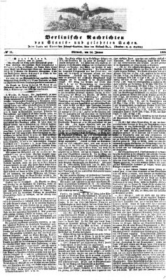 Berlinische Nachrichten von Staats- und gelehrten Sachen Mittwoch 14. Januar 1857