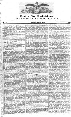 Berlinische Nachrichten von Staats- und gelehrten Sachen Samstag 17. Januar 1857