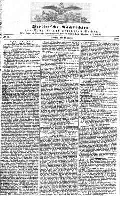 Berlinische Nachrichten von Staats- und gelehrten Sachen Dienstag 20. Januar 1857