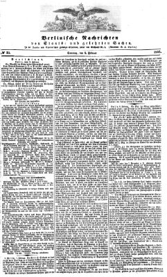 Berlinische Nachrichten von Staats- und gelehrten Sachen Sonntag 8. Februar 1857